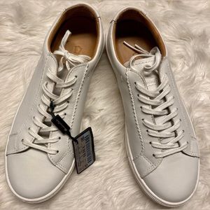 MASSIMO DUTTI MEN’S WHITE NAPPA LEATHER SNEAKERS Sz 6 Eu 39 NEW